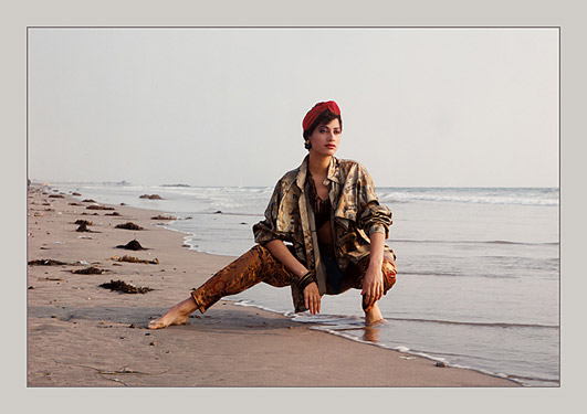 Model Lori on the beach near Los Angeles